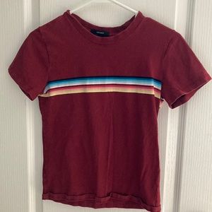 Cropped tight fit red tee
